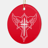 Christelijk kruisje keramisch ornament (Links)