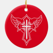 Christelijk kruisje keramisch ornament (Achterkant)
