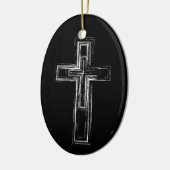 Christelijk kruisje keramisch ornament (Links)