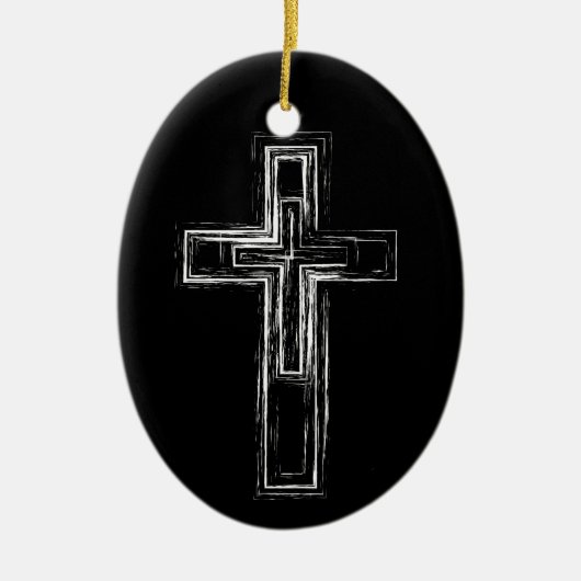 Christelijk kruisje keramisch ornament (Voorkant)