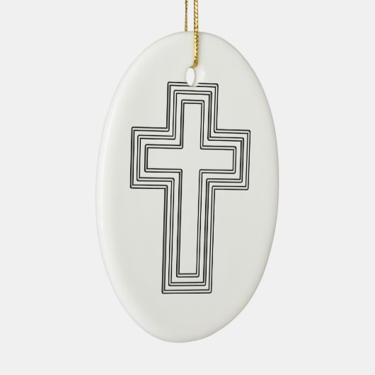 Christelijk kruisje keramisch ornament (Rechts)