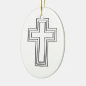 Christelijk kruisje keramisch ornament (Links)