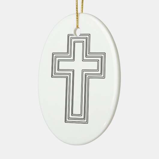 Christelijk kruisje keramisch ornament (Links)