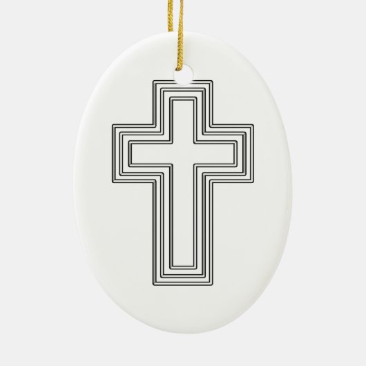 Christelijk kruisje keramisch ornament (Achterkant)