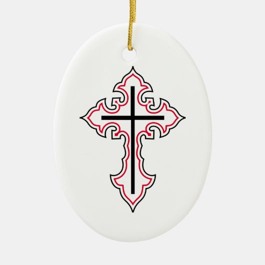 Christelijk kruisje keramisch ornament (Voorkant)