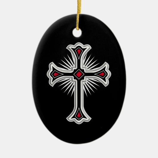 Christelijk kruisje keramisch ornament (Voorkant)