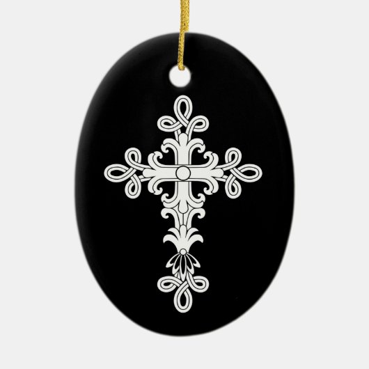 Christelijk kruisje keramisch ornament (Voorkant)