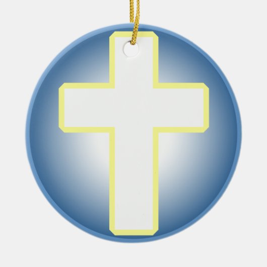 Christelijk kruisje keramisch ornament (Voorkant)