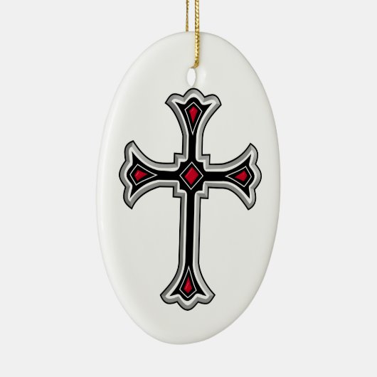 Christelijk kruisje keramisch ornament (Rechts)