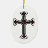 Christelijk kruisje keramisch ornament (Voorkant)