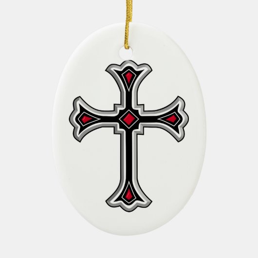 Christelijk kruisje keramisch ornament (Voorkant)
