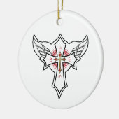 Christelijk kruisje keramisch ornament (Links)