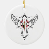 Christelijk kruisje keramisch ornament (Achterkant)