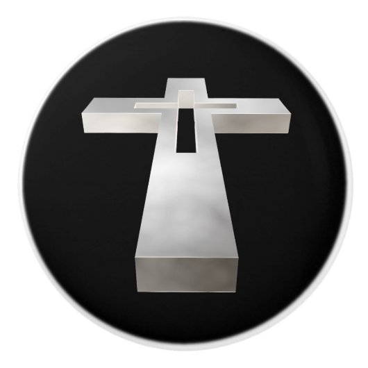 Christelijk kruisje keramische knop (Voorkant)