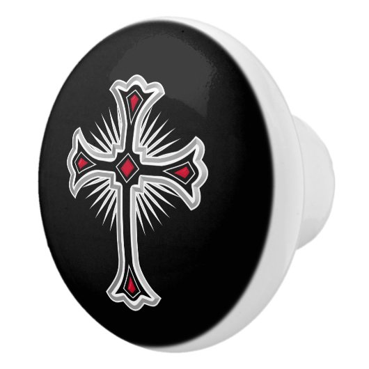 Christelijk kruisje keramische knop (Rechts)