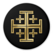 Christelijk kruisje keramische knop (Voorkant)