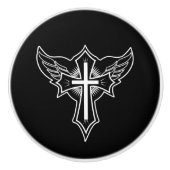 Christelijk kruisje keramische knop (Voorkant)