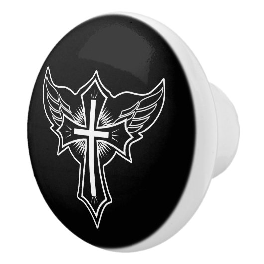 Christelijk kruisje keramische knop (Rechts)