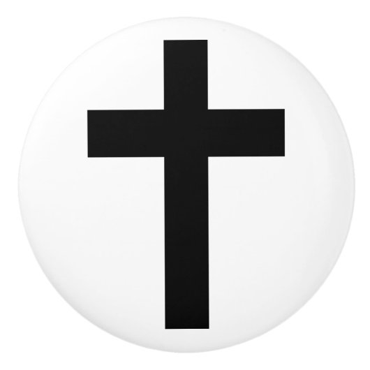 Christelijk kruisje keramische knop (Voorkant)