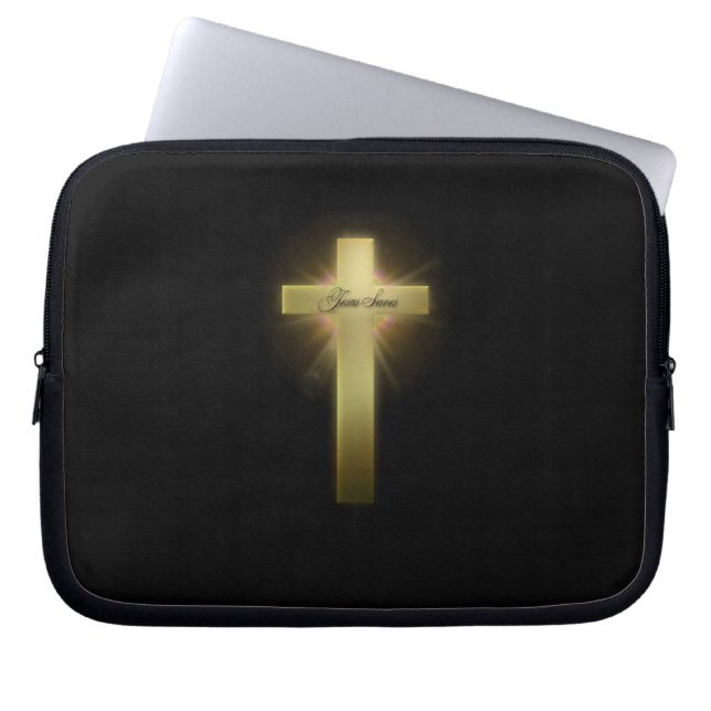 Christelijk kruisje laptop sleeve (Voorkant)