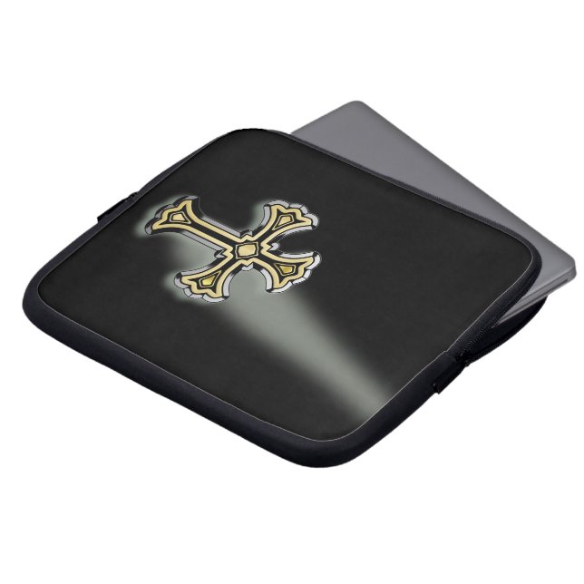 Christelijk kruisje laptop sleeve (Voorkant top)