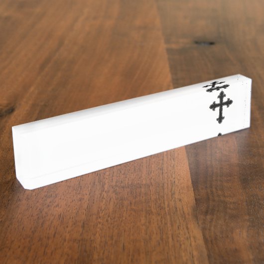 Christelijk kruisje naambordje (Zijkant)