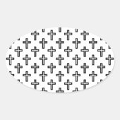 Christelijk kruisje ovale sticker (Voorkant)