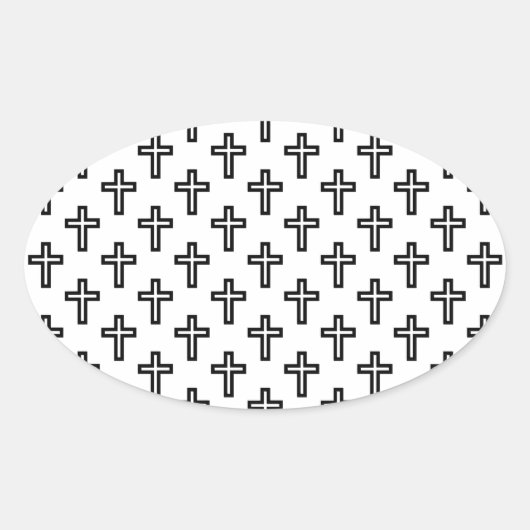 Christelijk kruisje ovale sticker (Voorkant)