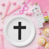 Christelijk kruisje papieren bordje (Feest)