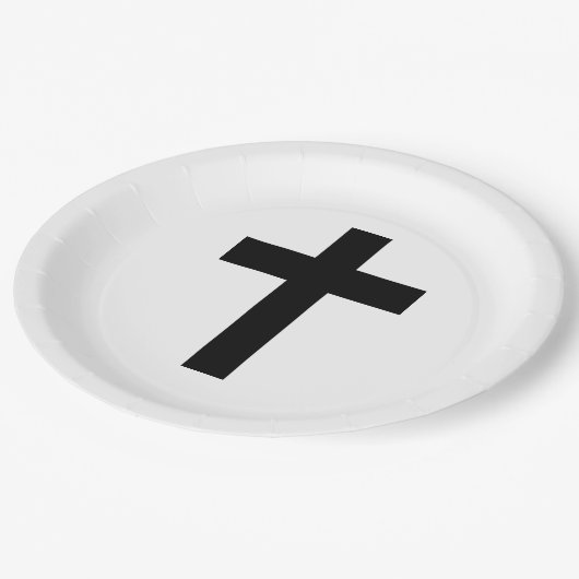 Christelijk kruisje papieren bordje (Gekanteld)
