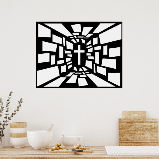 Christelijk kruisje poster (Keuken)