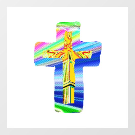 Christelijk kruisje raamsticker (Vel)