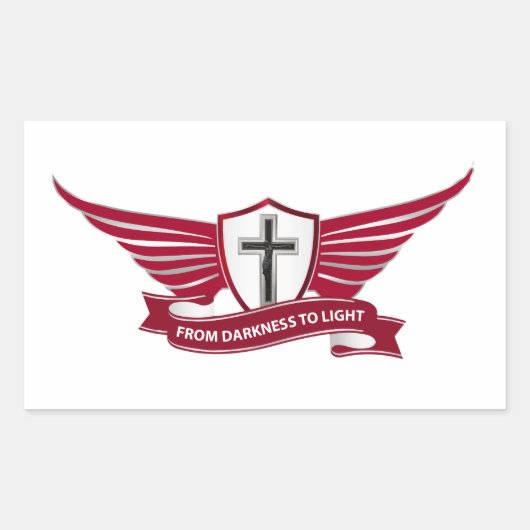 Christelijk kruisje rechthoekige sticker (Voorkant)