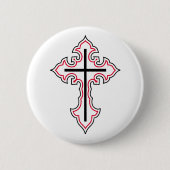 Christelijk kruisje ronde button 5,7 cm (Voorkant)