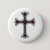 Christelijk kruisje ronde button 5,7 cm (Voorkant)