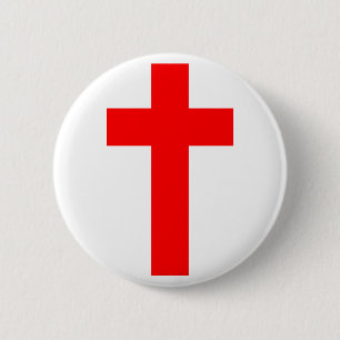 Christelijk kruisje ronde button 5,7 cm