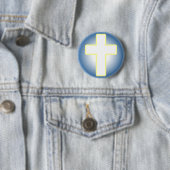 Christelijk kruisje ronde button 5,7 cm (In situ)