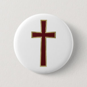 Christelijk kruisje ronde button 5,7 cm