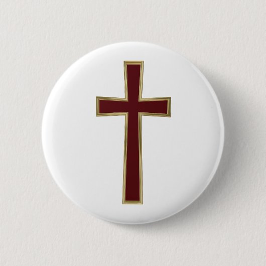 Christelijk kruisje ronde button 5,7 cm (Voorkant)
