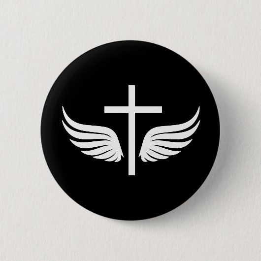 Christelijk kruisje ronde button 5,7 cm (Voorkant)