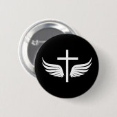 Christelijk kruisje ronde button 5,7 cm (Voorkant /achterkant)