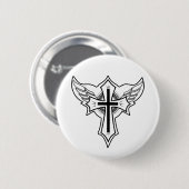 Christelijk kruisje ronde button 5,7 cm (Voorkant /achterkant)