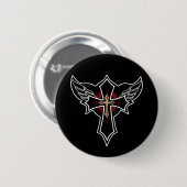 Christelijk kruisje ronde button 5,7 cm (Voorkant /achterkant)