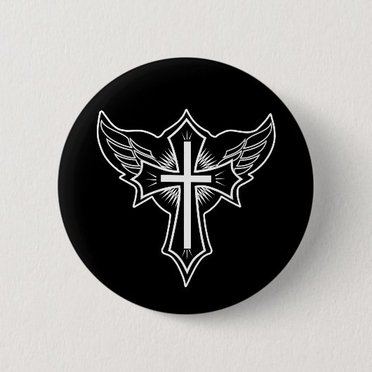Christelijk kruisje ronde button 5,7 cm (Voorkant)