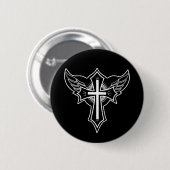 Christelijk kruisje ronde button 5,7 cm (Voorkant /achterkant)