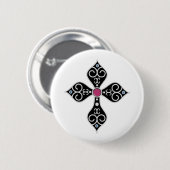 Christelijk kruisje ronde button 5,7 cm (Voorkant /achterkant)