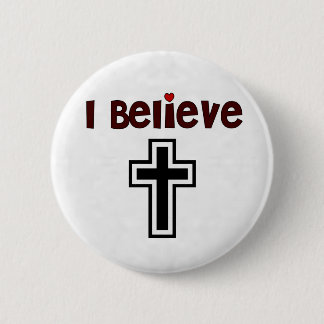 Christelijk kruisje ronde button 5,7 cm