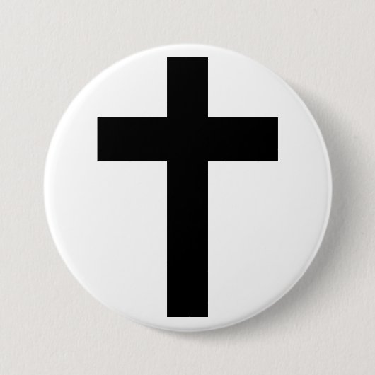 Christelijk kruisje ronde button 7,6 cm (Voorkant)