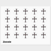 Christelijk kruisje ronde sticker (Vel)