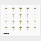 Christelijk kruisje ronde sticker (Vel)
